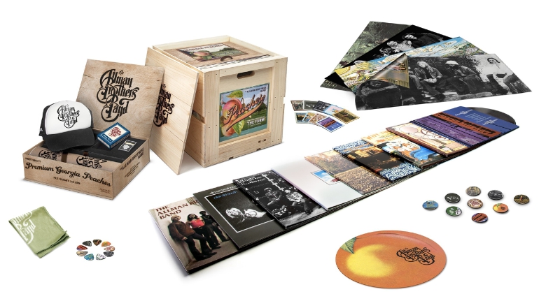 Nine Allman Brothers Band albums are remastered from the original tapes for reissue on 180-gram vinyl on July 22 by Mercury/UMe. An expanded, 2LP edition of The Allman Brothers Band; 1LP Idlewild South; 2LP At Fillmore East; 2LP Eat a Peach; 1LP Brothers and Sisters; 1LP Win, Lose or Draw; 2LP Wipe the Windows, Check the Oil, Dollar Gas; 1LP Enlightened Rogues; and 3LP debut of Live At Ludlow Garage: 1970 are available now for preorder, individually and together in a special limited edition set, presenting the nine albums on 15 LPs with exclusive extras in a wood peach crate. (PRNewsFoto/Mercury/UMe)
