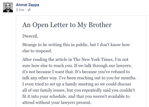 Ahmet Zappa Letter 5-4-16