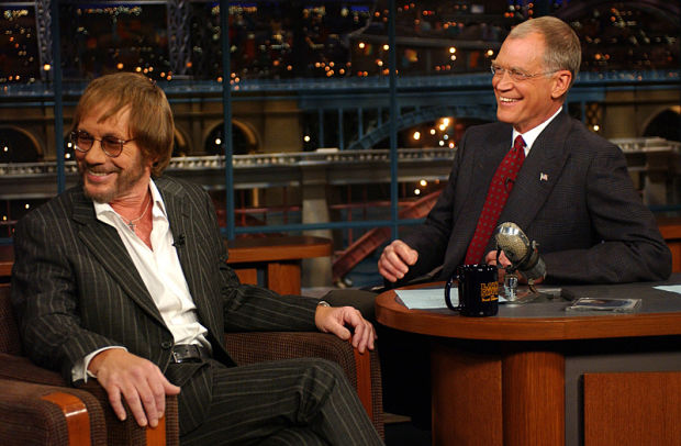 Warren Zevon with David Letterman, October 30, 2002 (Photo: Barbara Nitke/CBS)