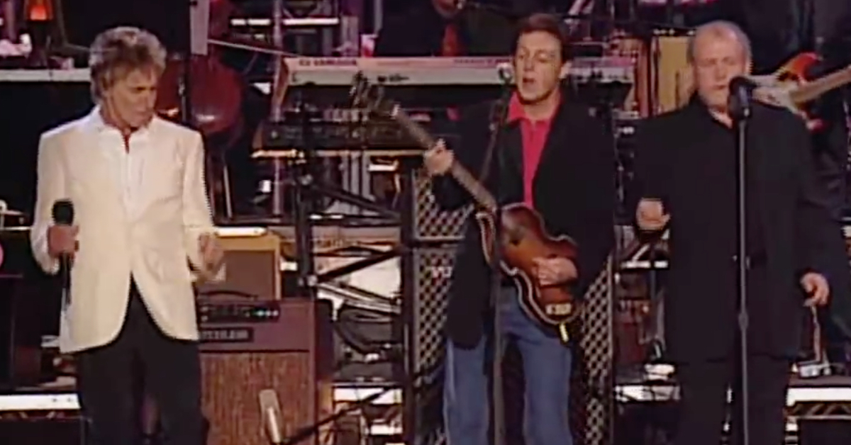 Rod Stewart, Paul McCartney and Joe Cocker share lead vocals on a showstopper